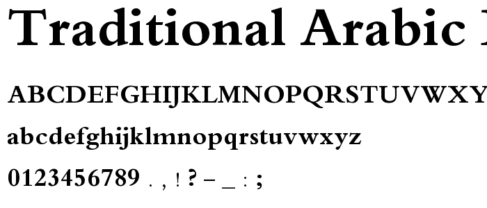 Traditional Arabic Bold font