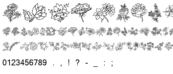 Traditional Floral Design III font