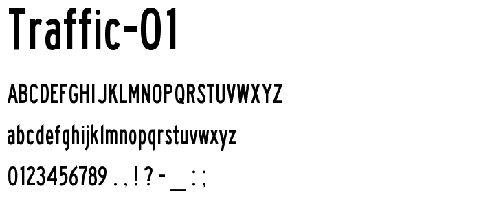 Traffic 01 font