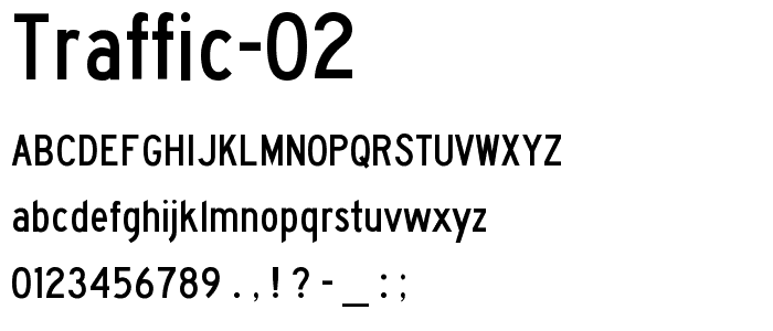 Traffic 02 font