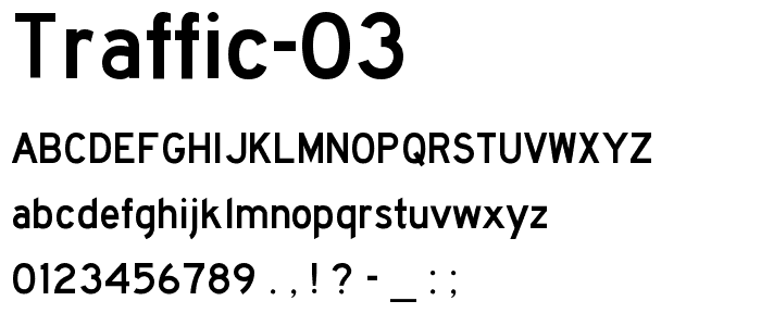 Traffic 03 font