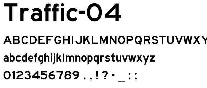 Traffic 04 font