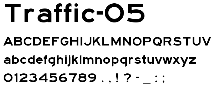 Traffic 05 font
