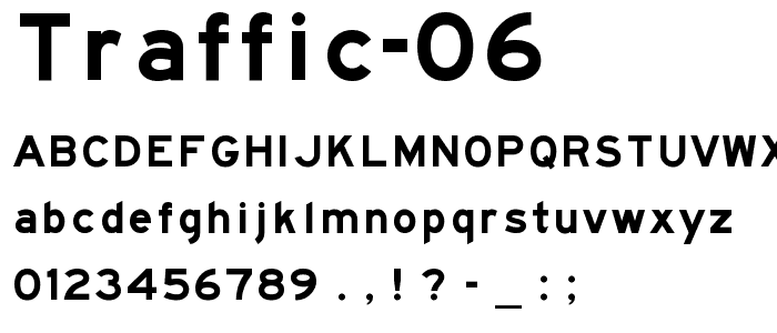 Traffic 06 font