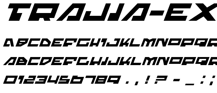 Trajia Expanded Italic font