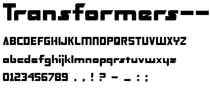 Transformers Normal font
