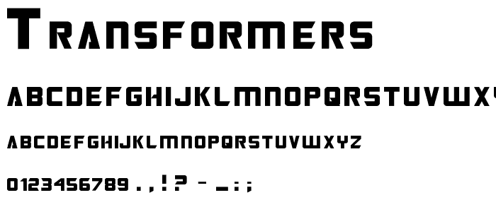 Transformers font