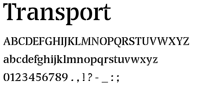 Transport font