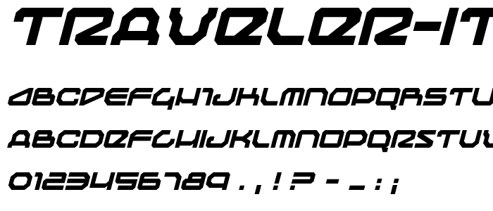 Traveler Italic font