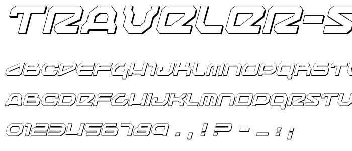 Traveler Shadow Italic font