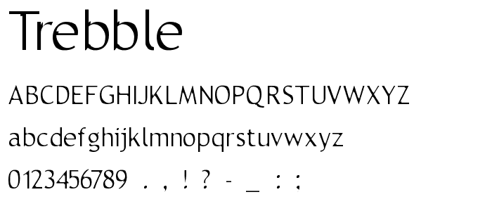 Trebble font