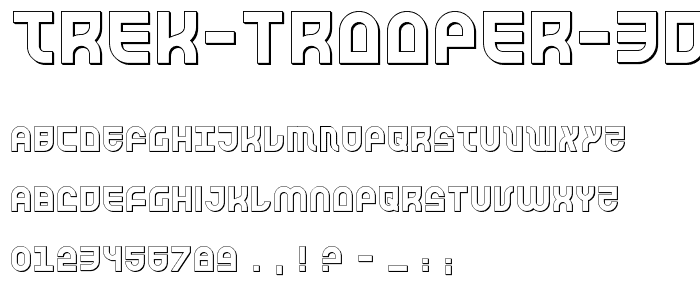 Trek Trooper 3D font