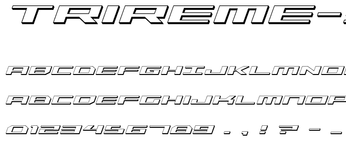 Trireme 3D Italic font