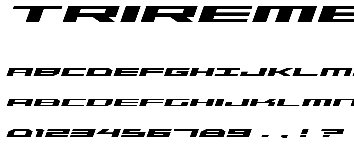 Trireme Expanded Bold Italic font