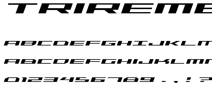 Trireme Expanded Italic font