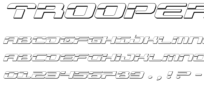 Troopers 3D Expanded Italic font