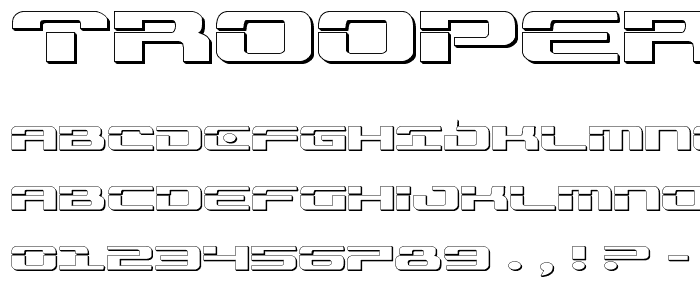 Troopers 3D Expanded font