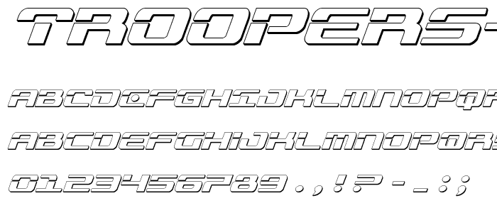 Troopers 3D Italic font
