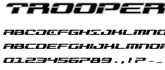 Troopers Academy Expanded Italic font