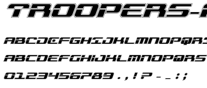 Troopers Academy Italic font