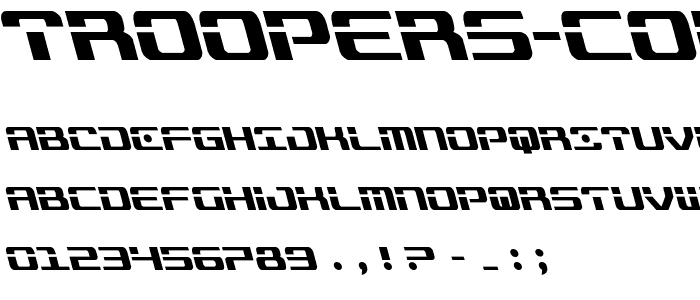 Troopers Condensed Leftalic font