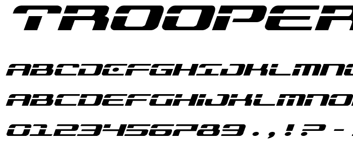 Troopers Expanded Italic font