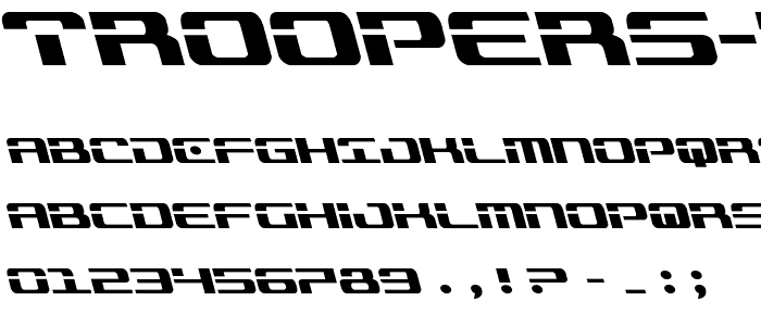 Troopers Leftalic font