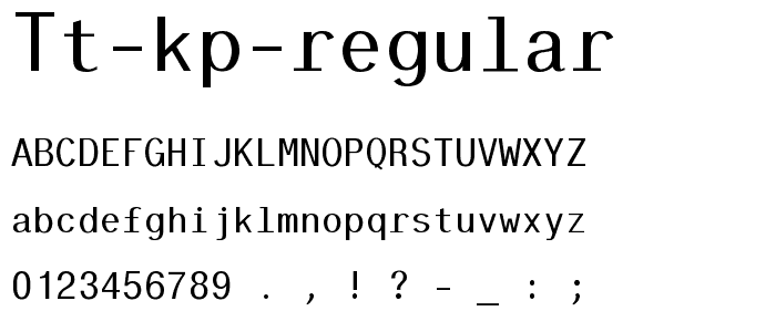 Tt Kp Regular font