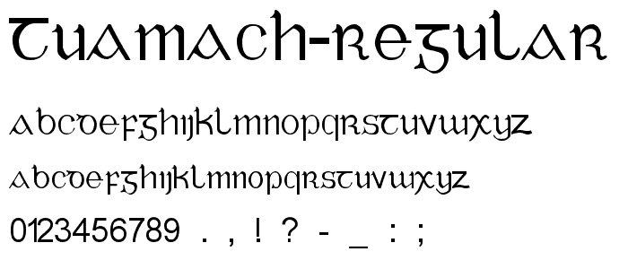 Tuamach Regular font