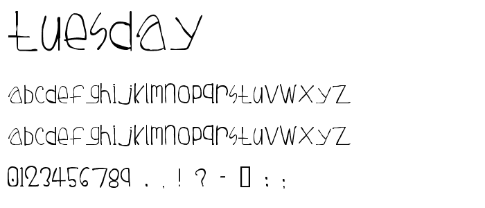 Tuesday font