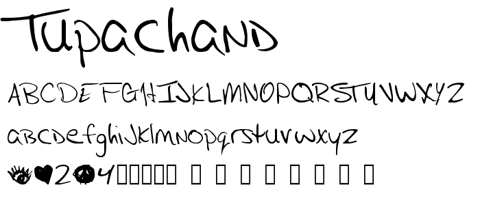 TupacHand font