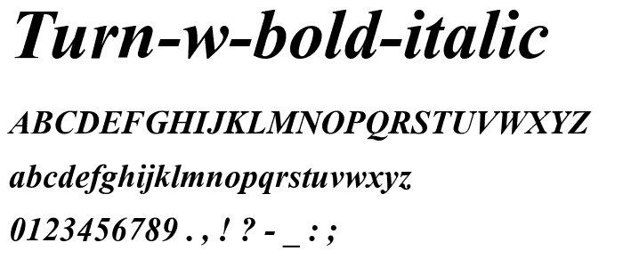 Turn W Bold Italic font