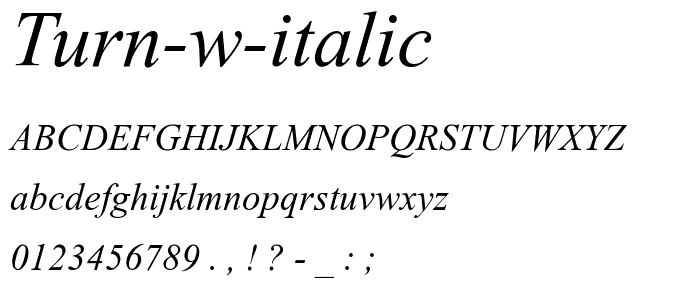 Turn W Italic police