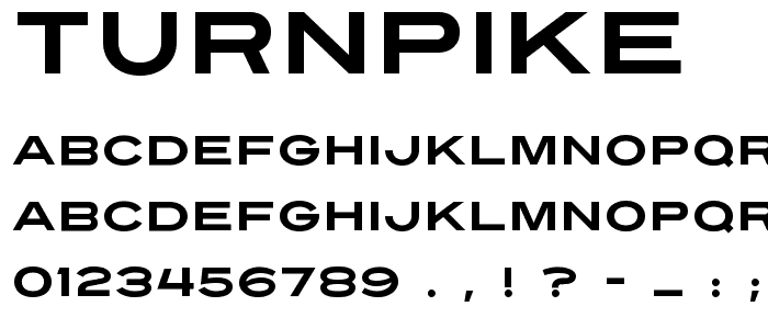 Turnpike font