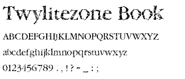TwyliteZone-Book font