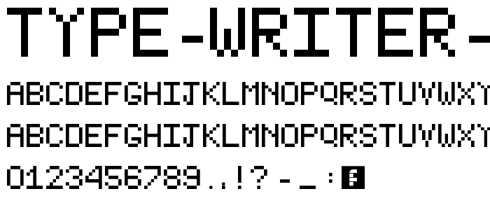 Type Writer Regular font