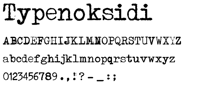 Typenoksidi font