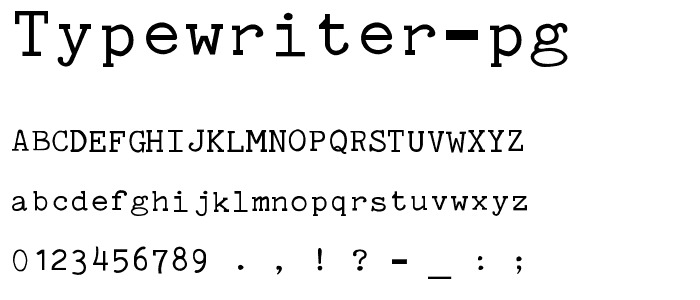 Typewriter PG font
