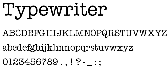 Typewriter font