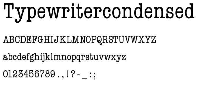 TypewriterCondensed font