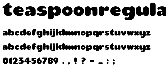 teaspoonRegular font