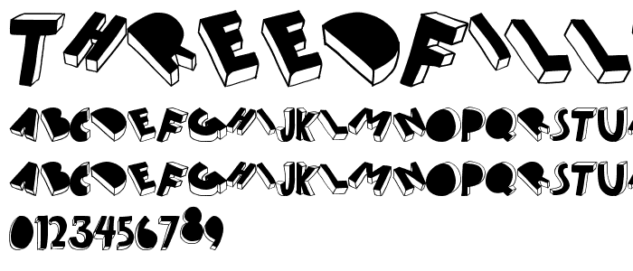 threed filled font