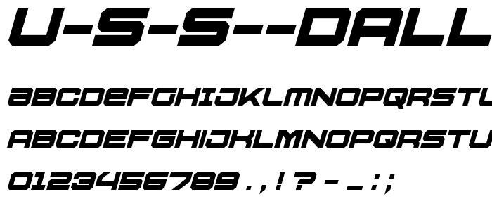 U S S Dallas Bold Italic font