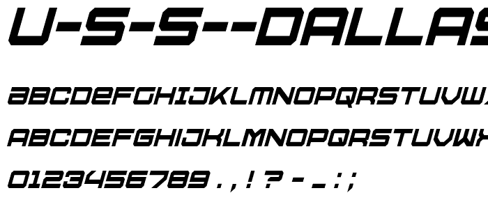 U S S Dallas Condensed Italic font