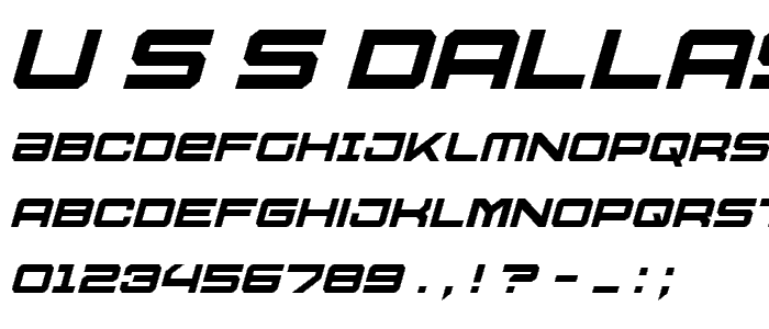 U S S Dallas Italic font