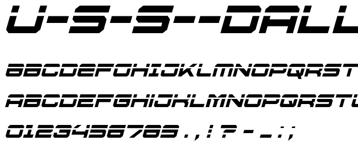 U S S Dallas Laser Italic font