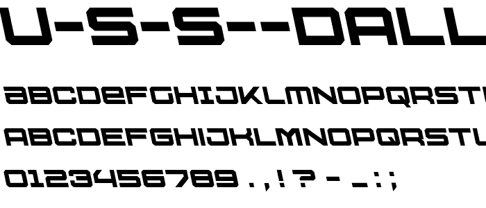 U S S Dallas Leftalic font