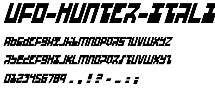 UFO Hunter Italic font