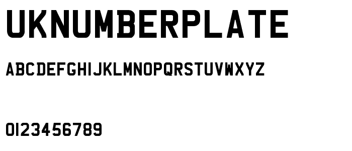 UKNumberPlate font