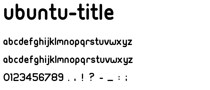 Ubuntu-Title font